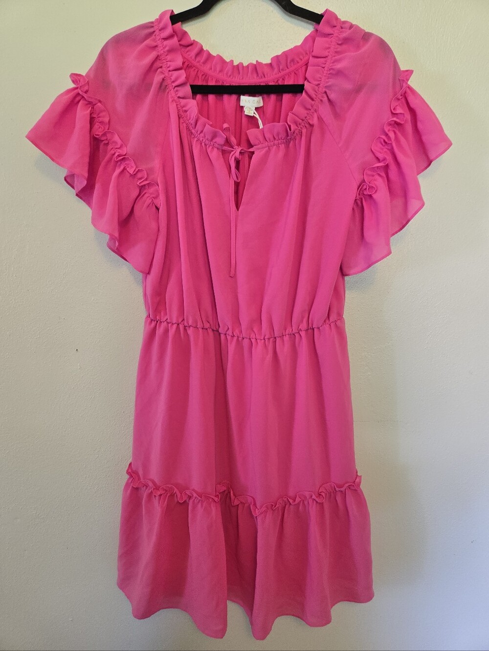 Anna Cate Pink Ruffled Mini Dress S NWOT